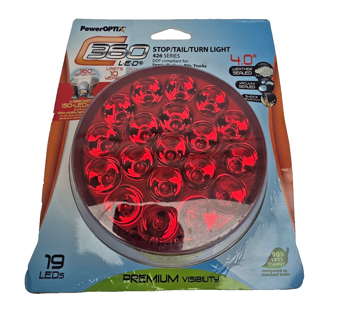C360 LED 4in S/T/T Light Red, New-Free Shipping