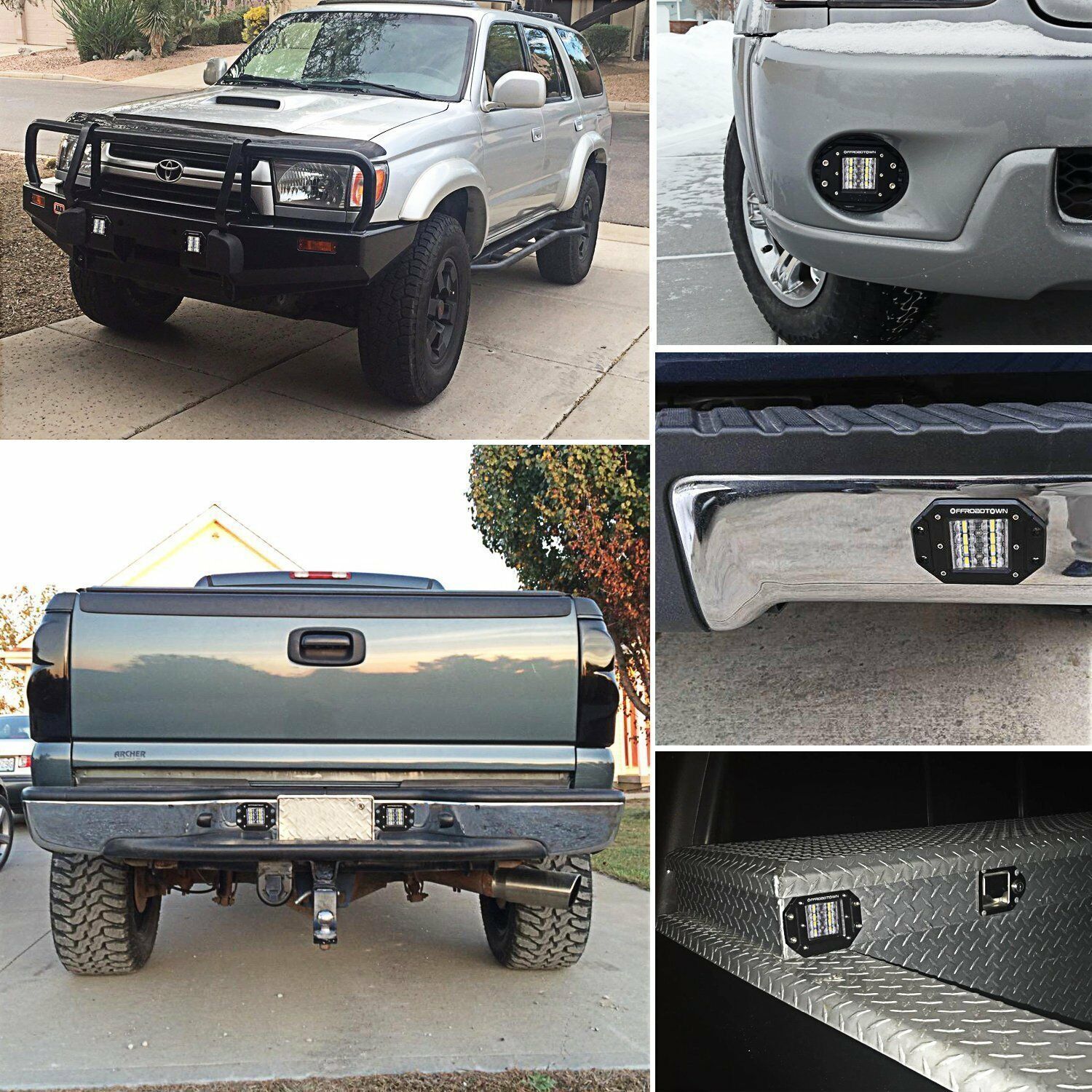 For Ford F250 F350 F450 1999-2016 Rear Bumper 160W Flush Mount LED Pods Spot 2Pc
