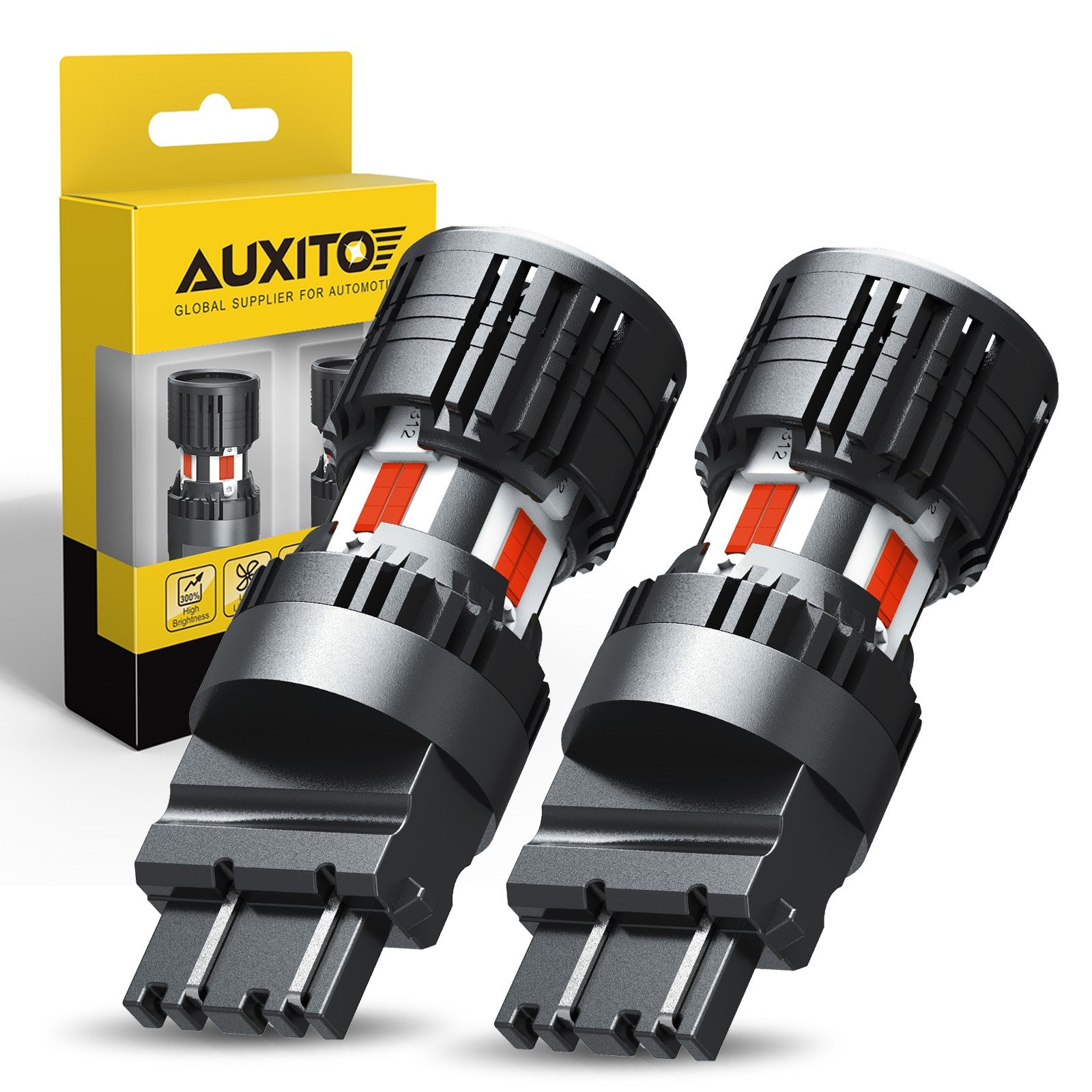 4PCS LED Brake Tail Light Bulbs Red Lamp 3157 High Power Built-in Resistor KP8