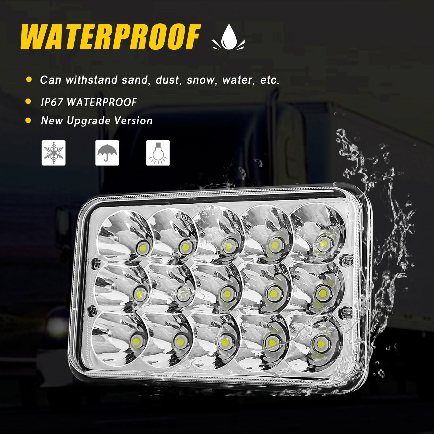 Pair 4X6“ LED Work Lights Spot Lamp Driving Fog Headlight + Mounting Brackets