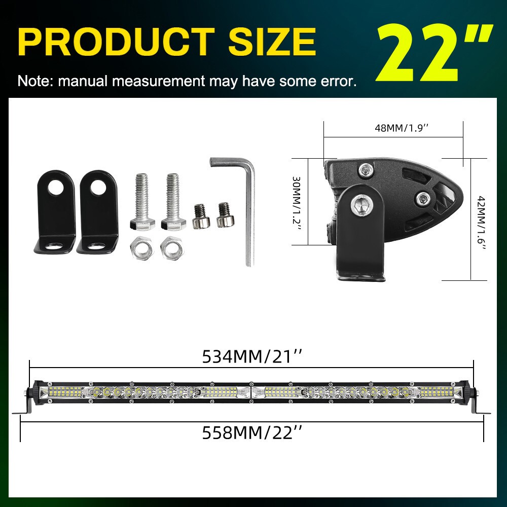 COLIGHT LED Light Bar 20 inch White Off Road Spot & Flood Combo For Trucks SUV