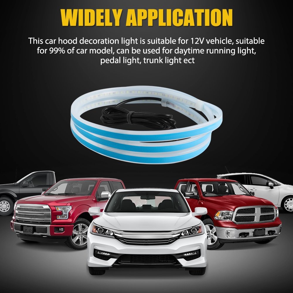 12V Car Hood LED Daytime Running Light Strip Waterproof Flexible Lamps 180cm D