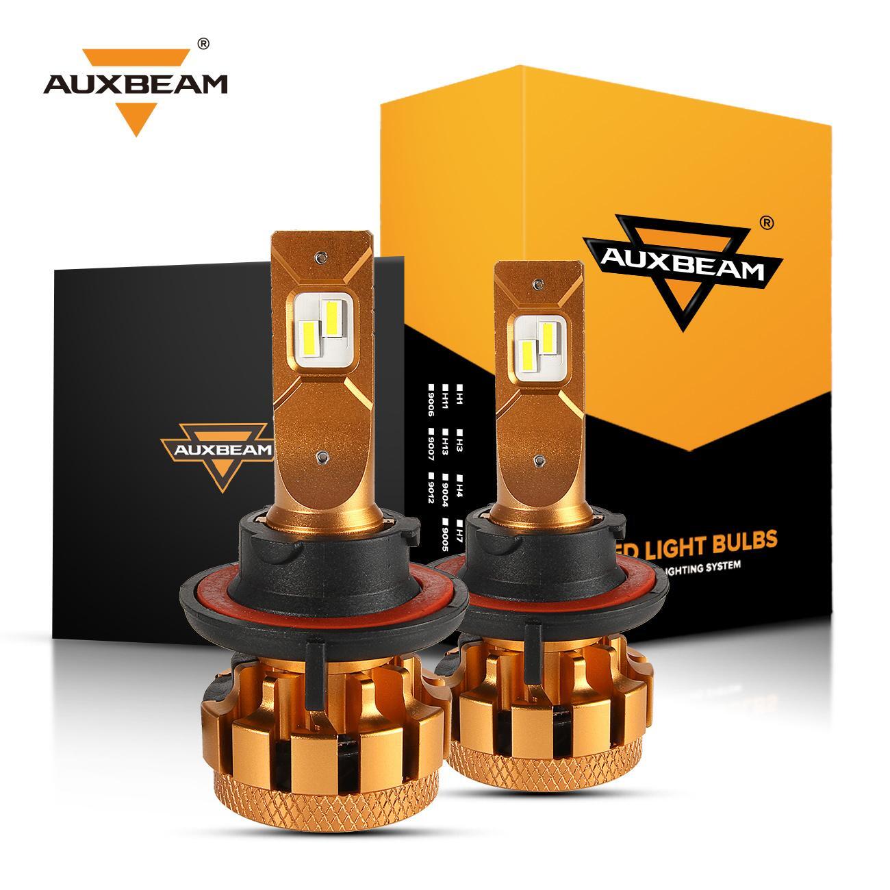AUXBEAM H13 9008 Canbus LED Headlight Bulbs Kit High Low Beam Super Bright 6500K
