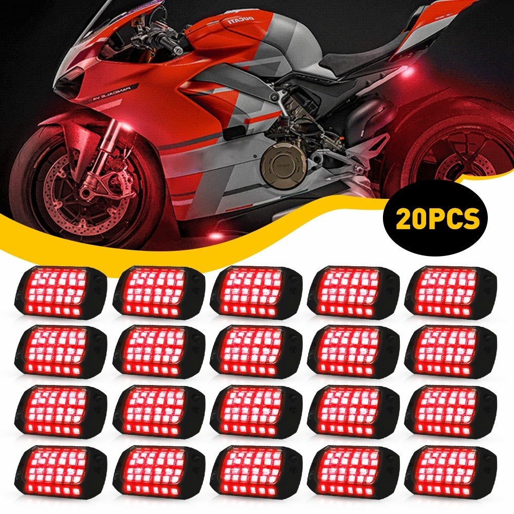4-20PCS Universal LED Red Under Car Underbody Lights Underglow Lamps Kit Bright