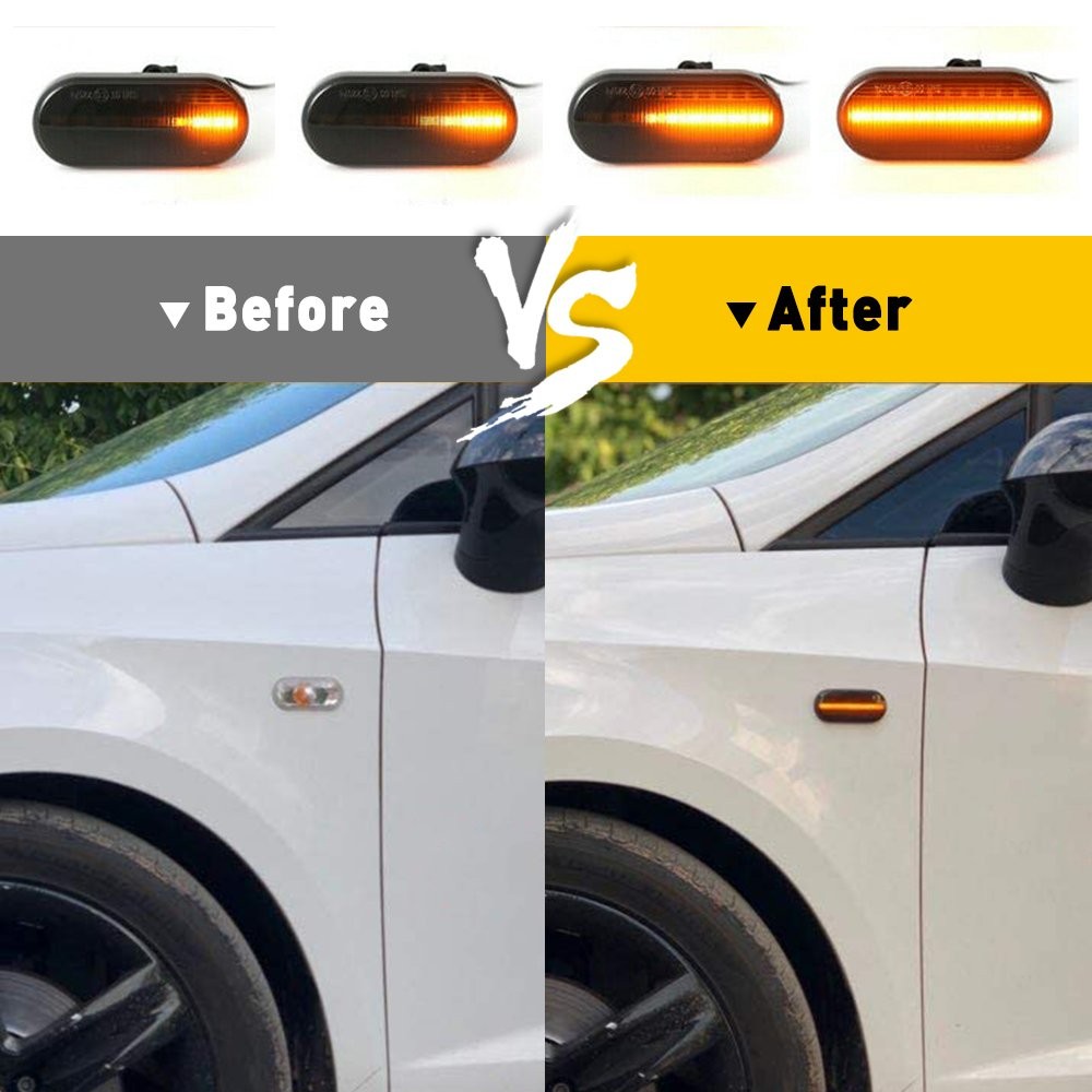 1/2Set Smoke Lens Marker Side LED Light Lamp For Housings 1999-2004 Volkswagen M