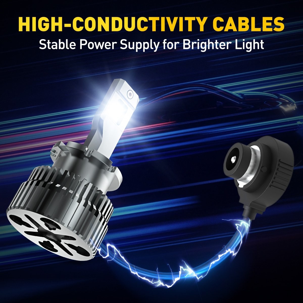 AUXITO D4S LED Headlight Ultra Bright Bulb 30000LM High/Low Beam Light 2-20X Y19
