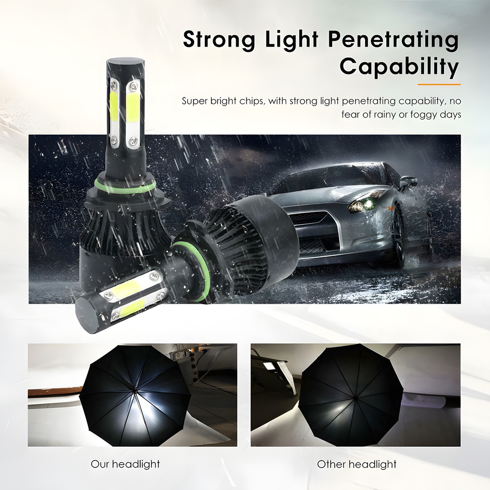 LED Headlight + Fog Bulbs 9012 H16 Combo For Jeep Cherokee 2.4L/3.2L 2014-2015