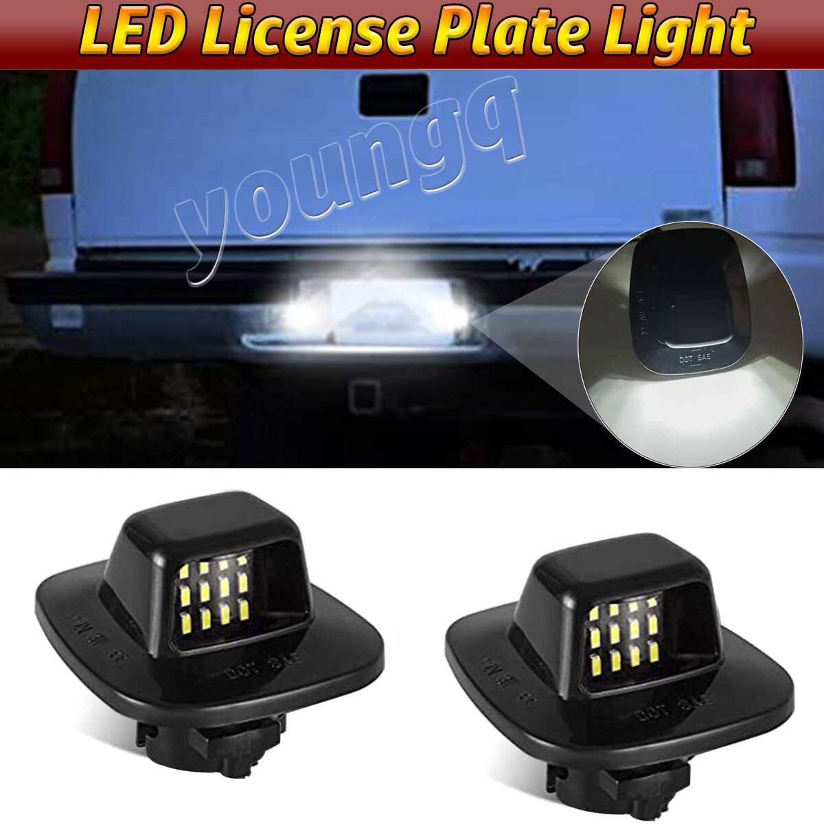 2x LED License Plate Light For Chevy C1500 C2500 K1500 K2500 Silverado Suburban