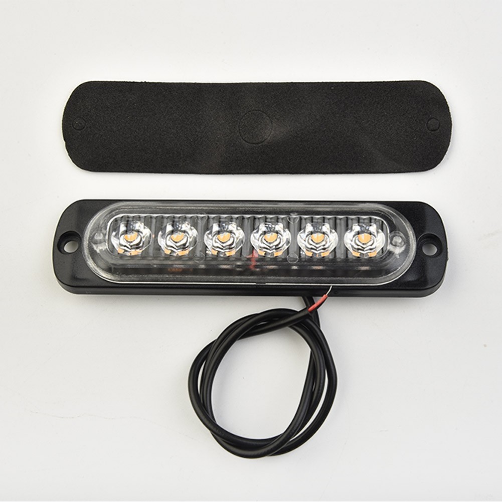 1PC DC 12-24V 18W Yellow 6 LED Bar Car Truck Van Strobe Flash-Light Lamp