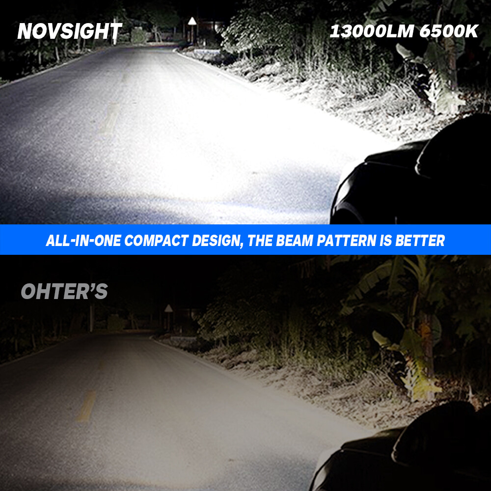 NOVSIGHT 2x 9005 LED Headlights Bulbs High Low Beam 6500K White 12000LM 60W Lamp