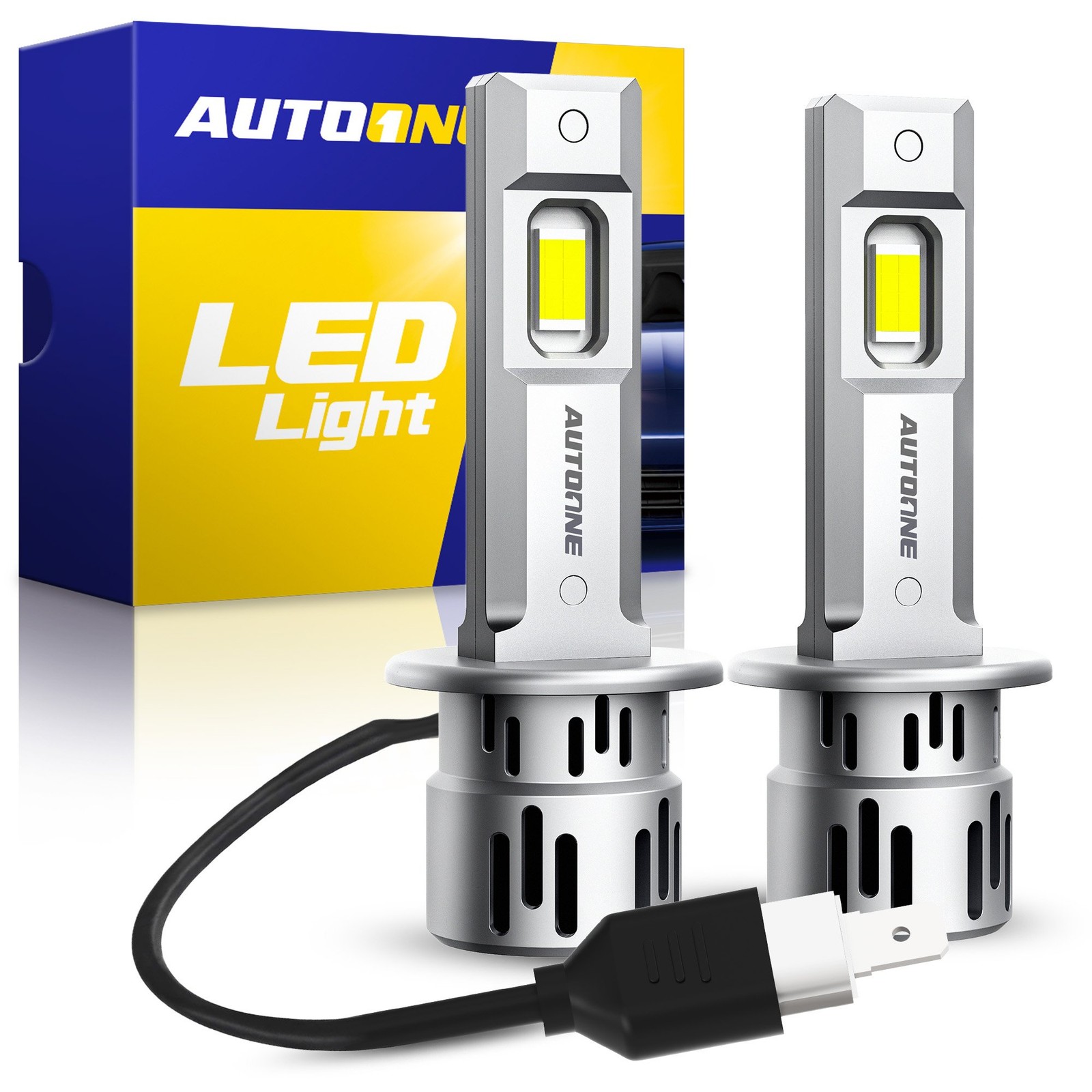 LED High Beam H1 Headlight Bulbs Conversion Clear White 6500K Kit Super Bright