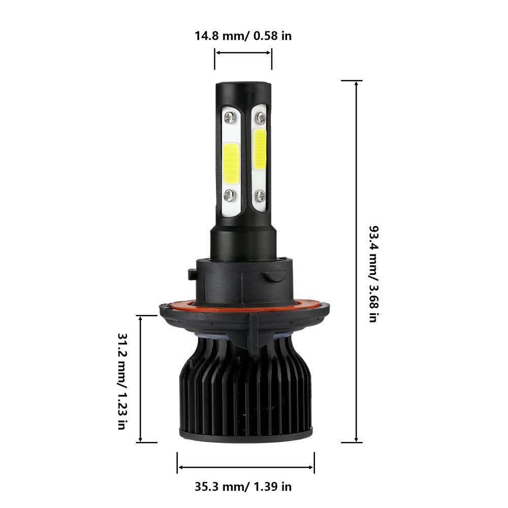 4 Sides H13 LED Headlight 6000K for Dodge Ram 1500 2500 3500 2006-2012 High Low