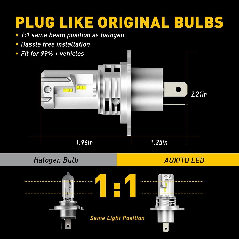 2-sides 9003 H4 HB2 LED Headlight Bulbs Kit High Low Beam 6500K 2400000LM Bright