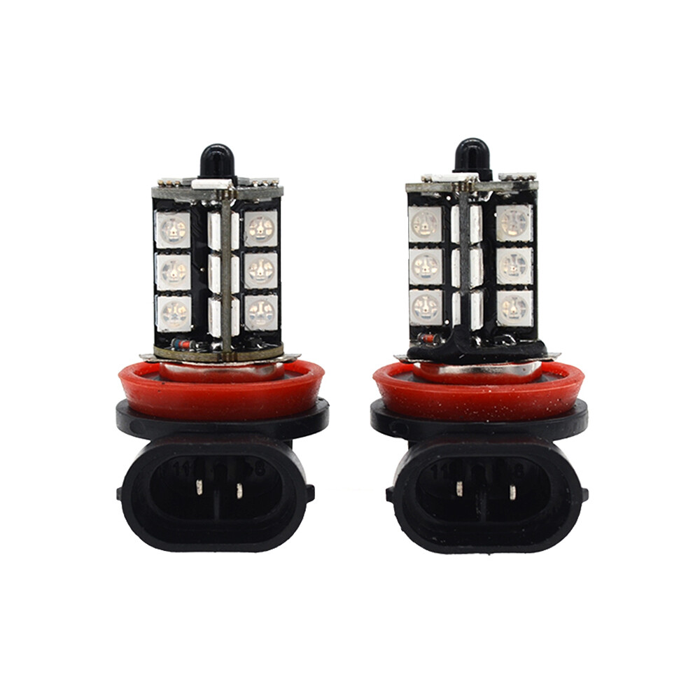 2pcs H8 H9 H11 LED Fog Light Bulbs 16 Color Changing RGB Remote High Power Lamp