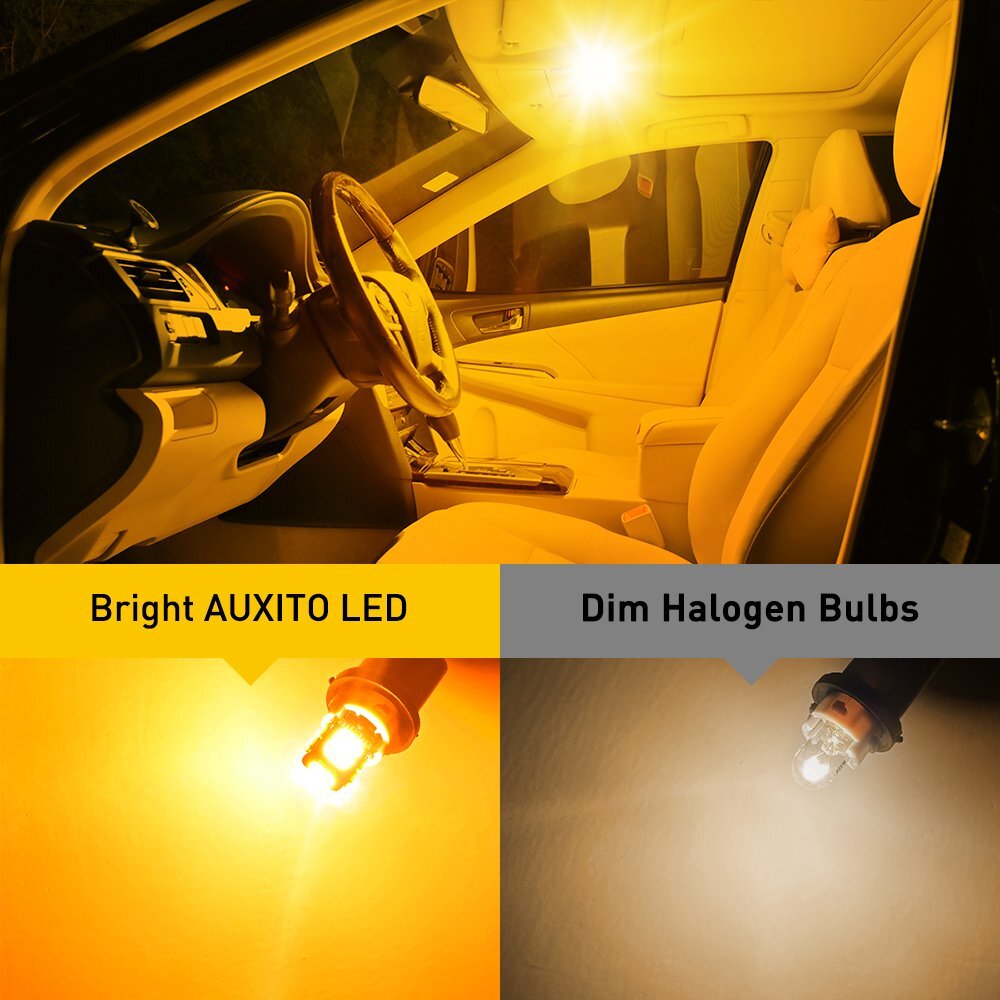10/20x AUXITO T10 168 194 Amber 3000K LED License Plate Side Marker Light Bulb