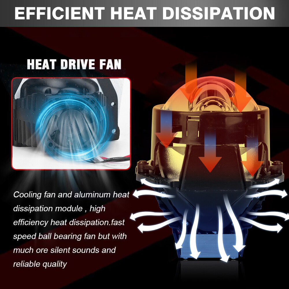 160W 40000LM Bi-LED Projector Headlights, 6000K, for Hella 3R G5 2X, 3.0″ Laser