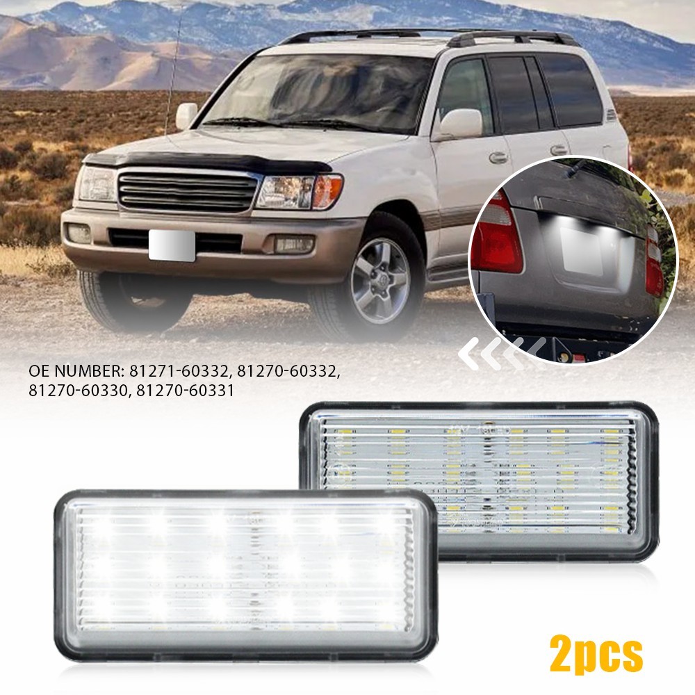 For Lexus LX470 1998-2007 Rear License Plate Lights Clear White Tail Tag Light