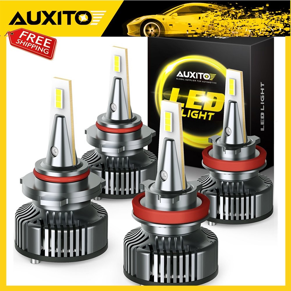 AUXITO Combo 9005+9006+H11 LED Fog Headlight Light Hi-Lo Beam Bulb White 2/4X