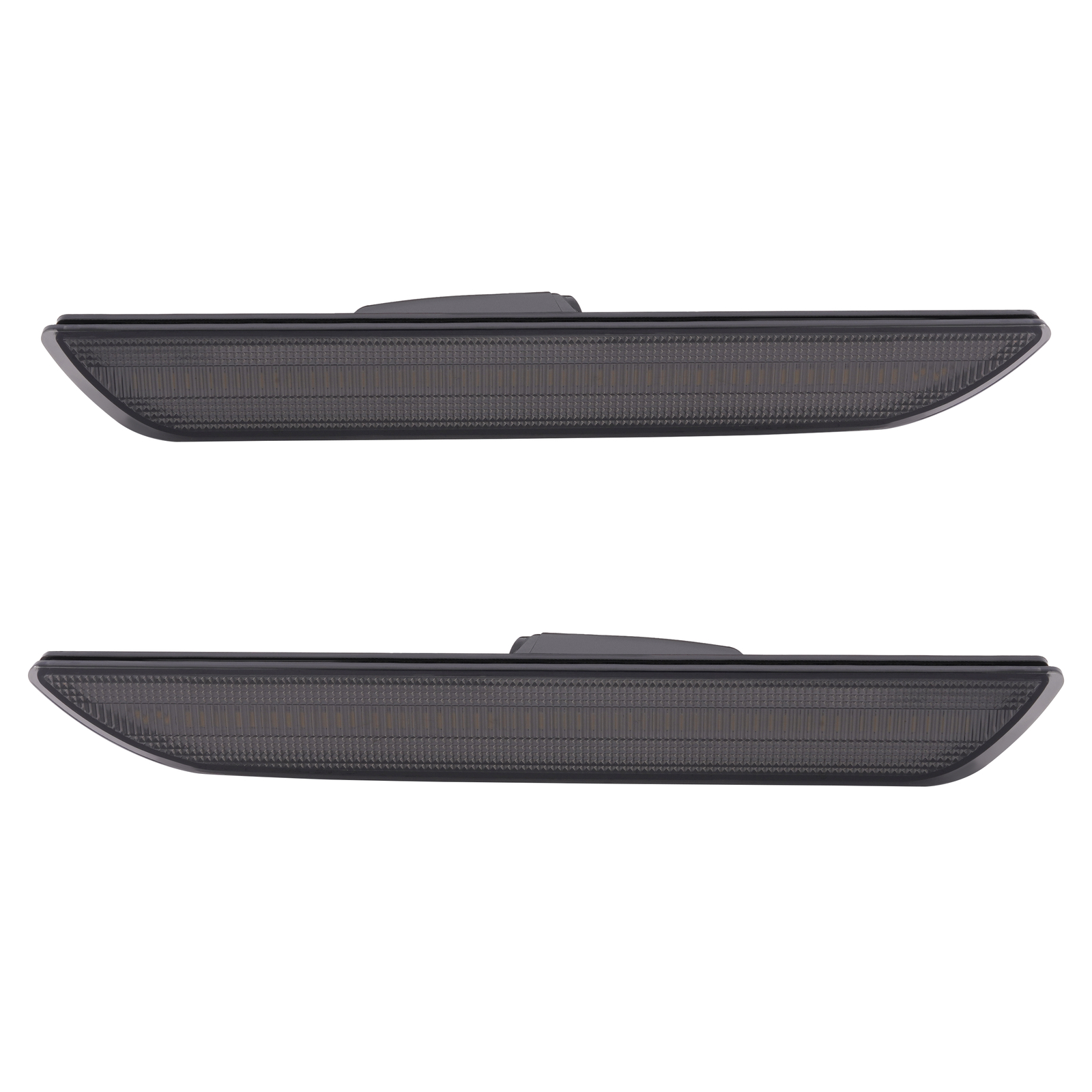 2PCS White LED Side Marker Lights Rear For Ford Mustang 2015-2023 Smoked Lens