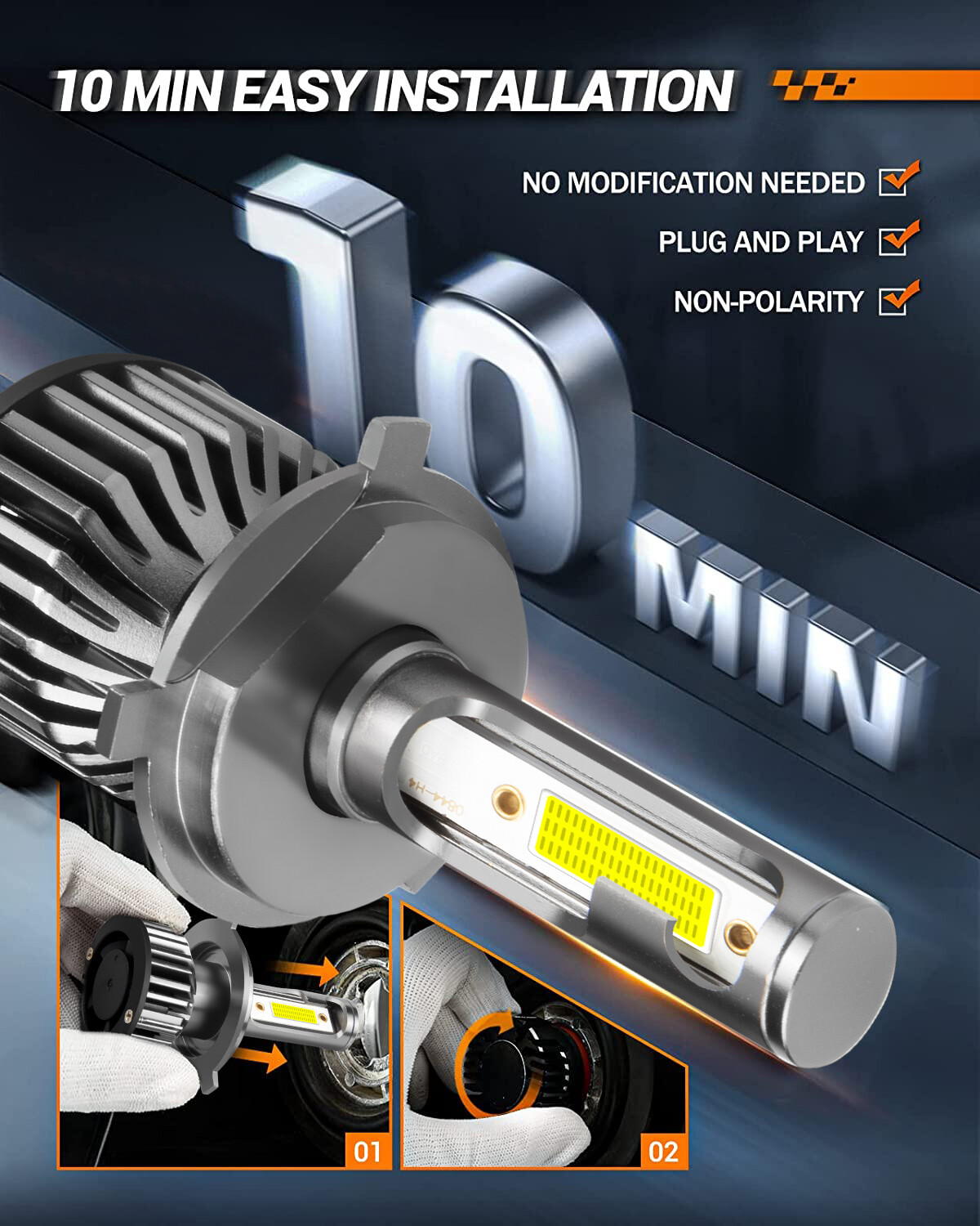 For Yamaha R1 LED HID 1998 1999 2000 2001 2002 2003 Headlight Bulb High Power