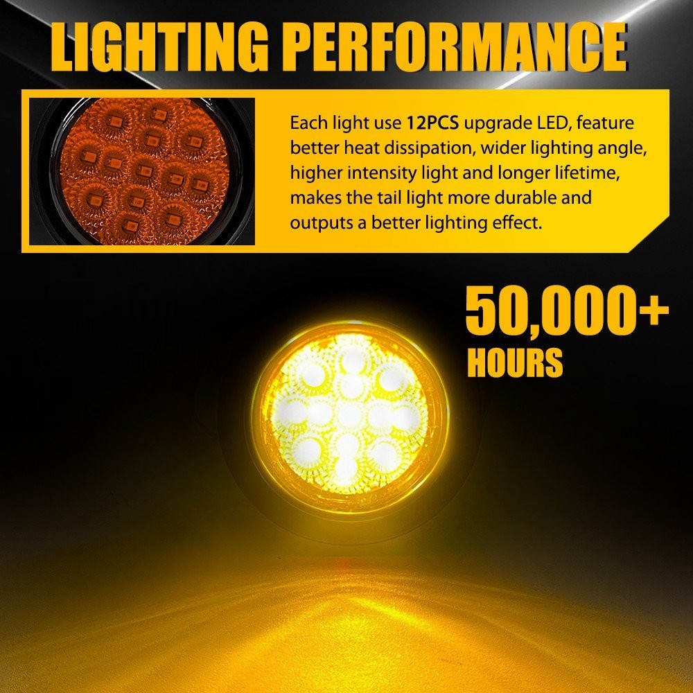 4-8pcs 2.5″ Inch DOT Round Trailer 13 LED Marker Light w/ Grommet for Truck RV