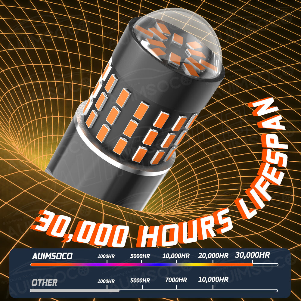 For Ford Explorer 2013-2019 7443 3000K Amber LED Rear Turn Signal Light Blinker