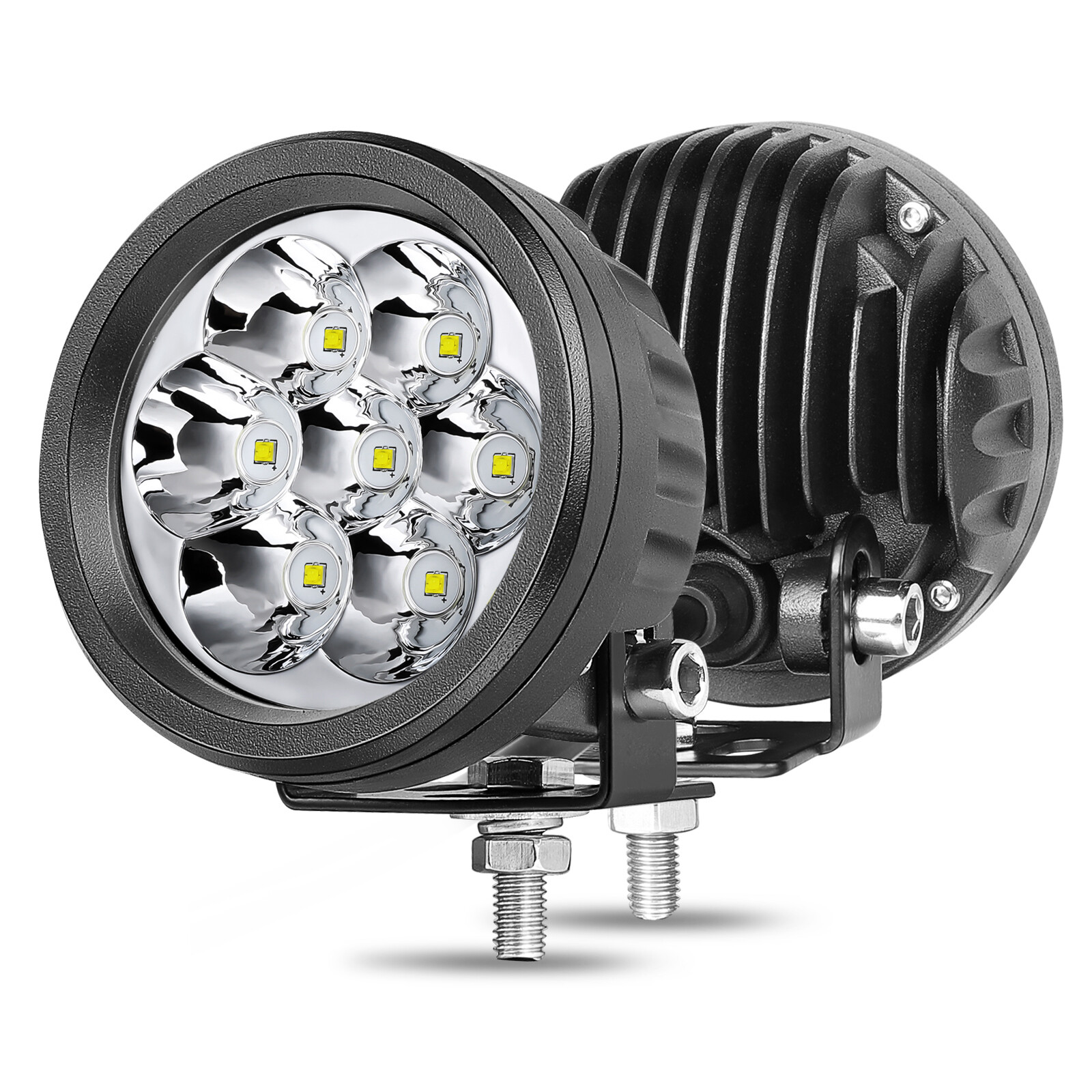 4X 4″ 140W Round LED OffRoad Driving Spot Lights Work Pods Headlight 4WD UTV 12V
