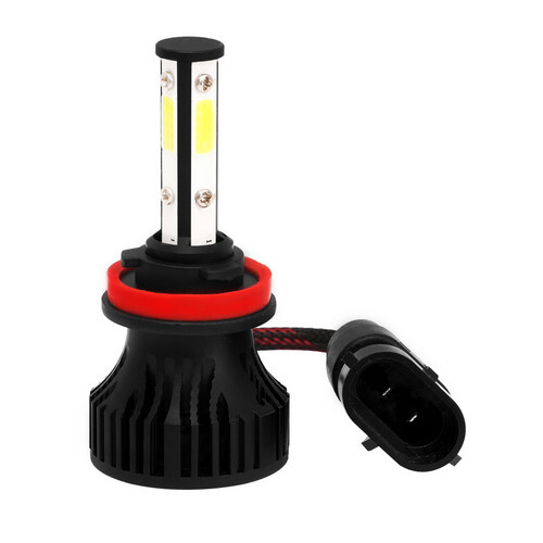 2021 H11 / H9 / H8 LED Headlight 6000K 4-Side Low Beam bulbs High Power 2X