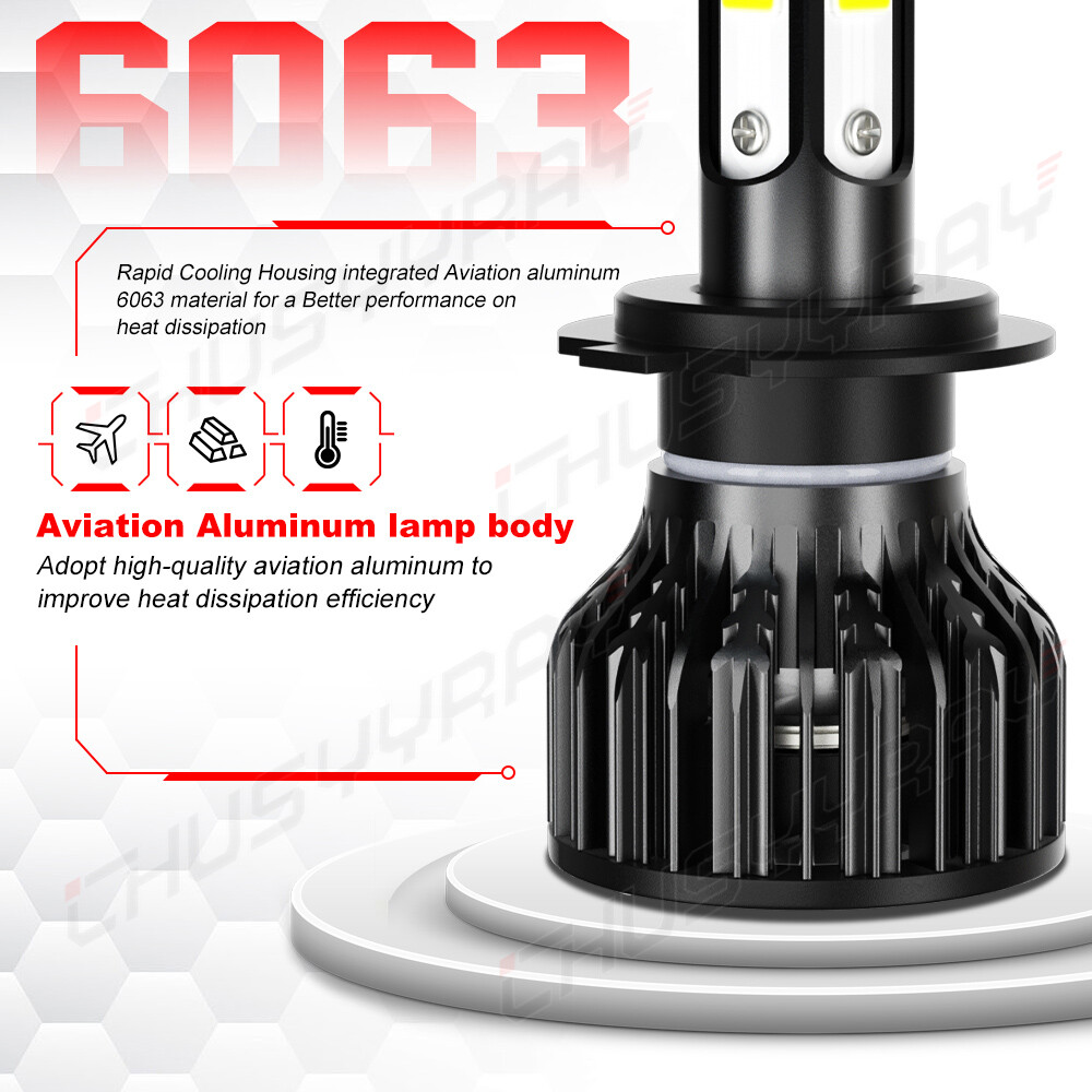 For BMW X5 2007-2013 6x Bulbs H7&H11 LED Headlight 6000K High Low Beam Fog Light