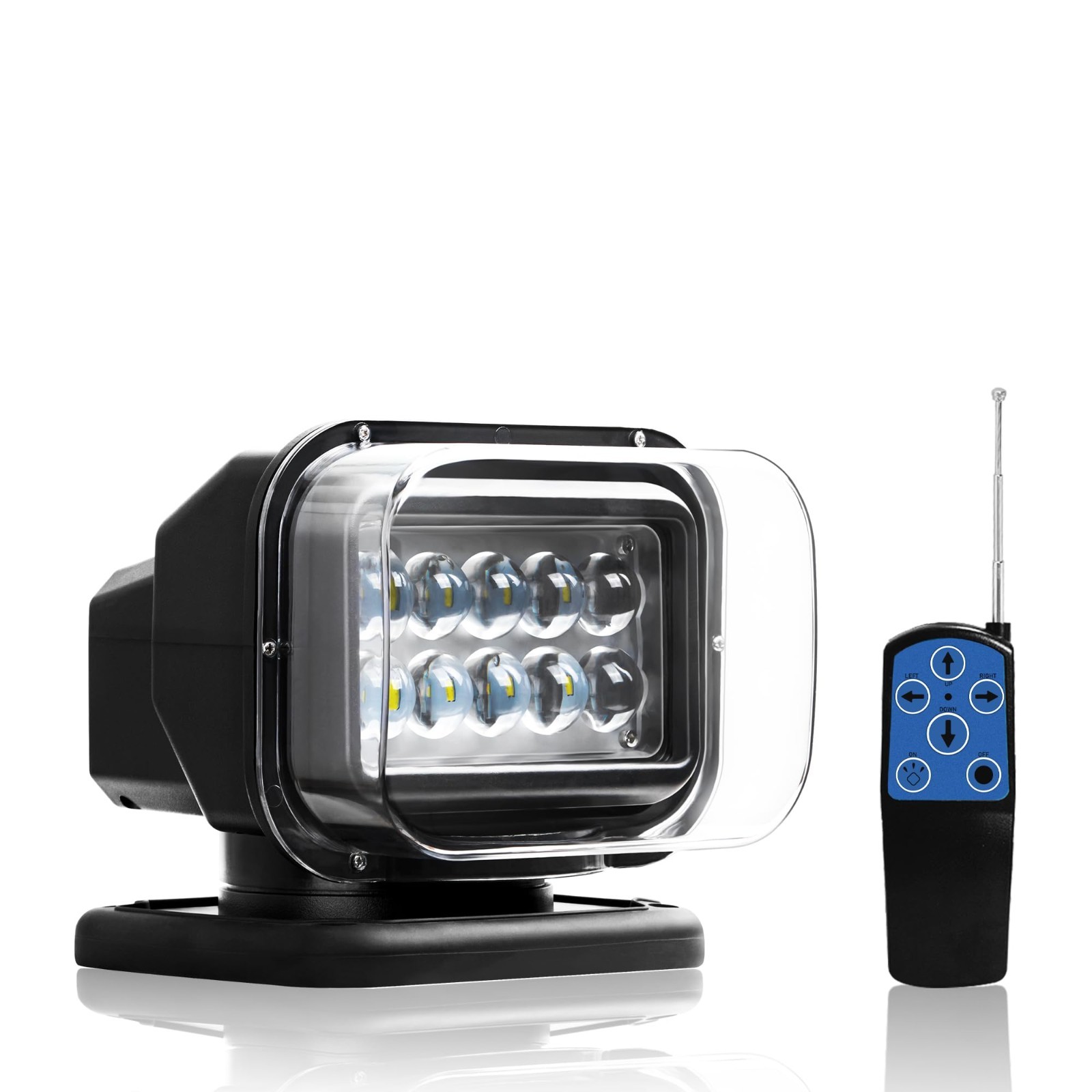 Remote Search Lights for Truck, Auto-Reset 360 Rotating, LED, 6 Built-in Magnets