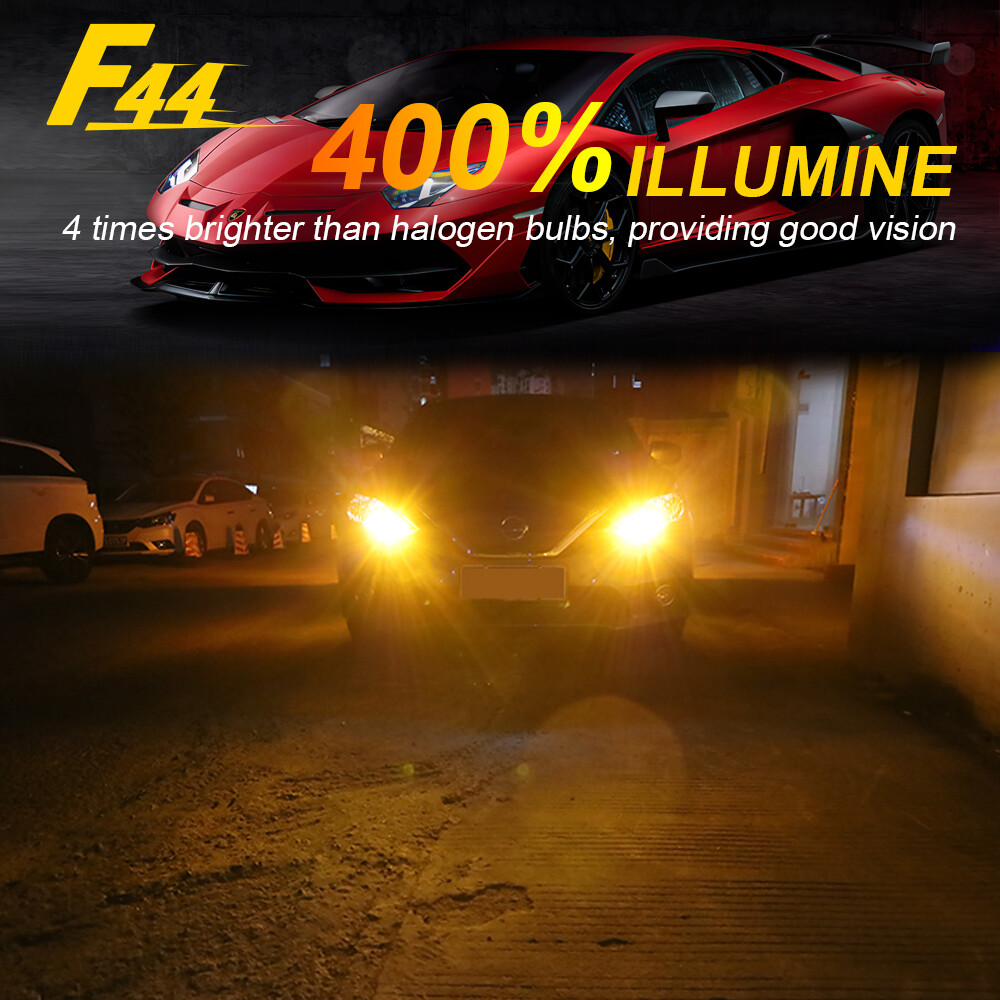 2PCS 1157 Amber Yellow LED Turn Signal Parking Light Bulbs CANBUS Play Plug