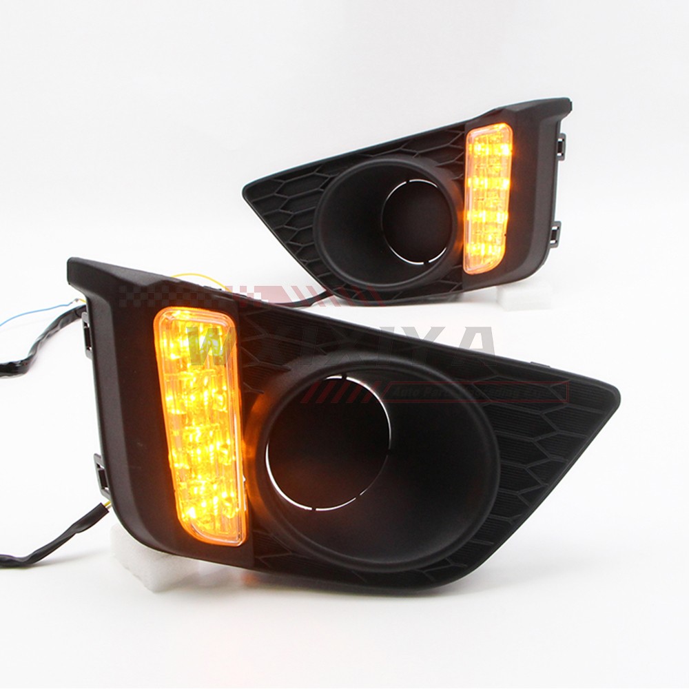 LED DRL for Honda Jazz Fit 2014-2017 Daytime Running Light Fog Turn Signal Lamp