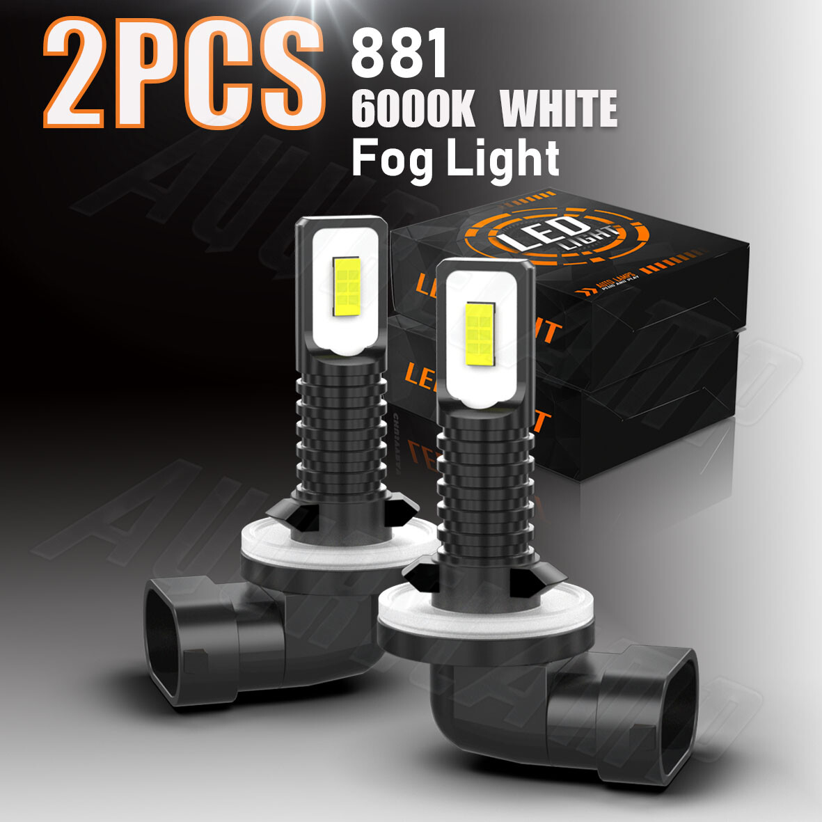 2Pcs 881 H27W/2 70W 8000LM White 6000K LED Fog Light Running Bulbs Super Bright