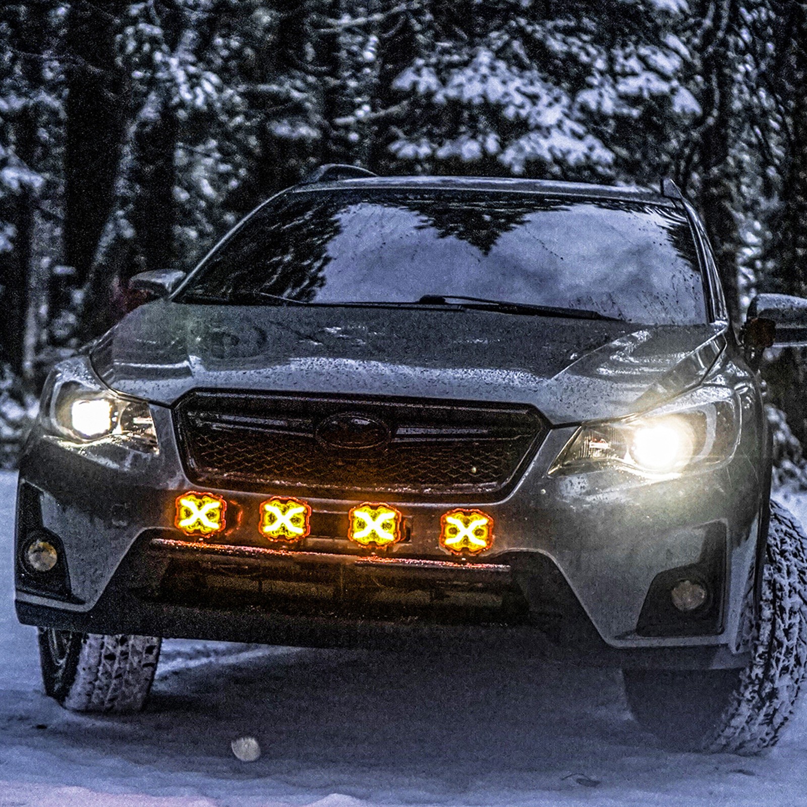 2x NOVSIGHT 4 Inch LED Pods X Series Work Off Road Driving Light with Yellow DRL