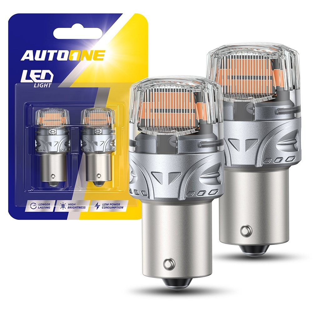 For 2x AUTOONE 1156 7506 LED Turn Signal Blinker Light Amber Yellow Bright Bulb