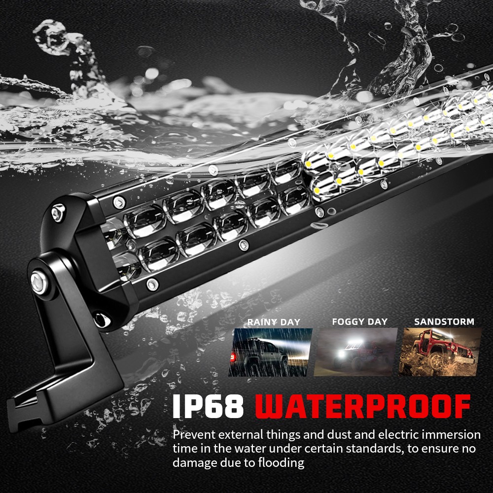 Dual Row 15″20″24″28″33″42″48″ LED Light Bar Spot Flood Combo Truck 4WD Offroad