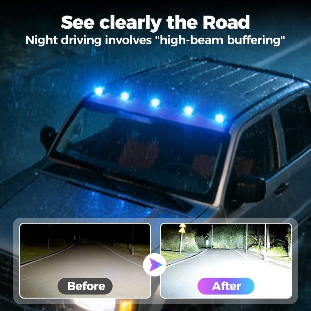 LED Wireless Solar Powered Cab Lights Top Roof Light For Off-road Vehicle 3 LEDs