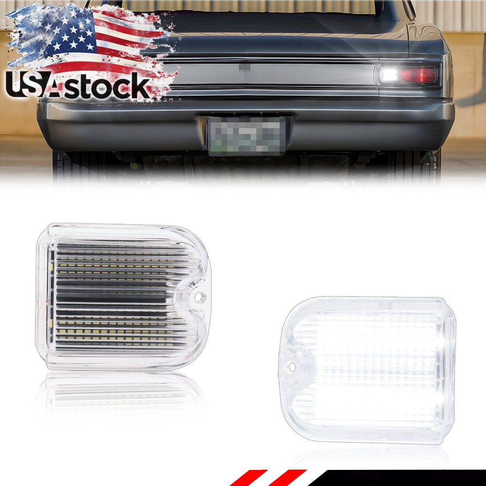 2X Clear White LED Backup Reverse Light Lenses For 1966 Chevy Chevelle & Malibu