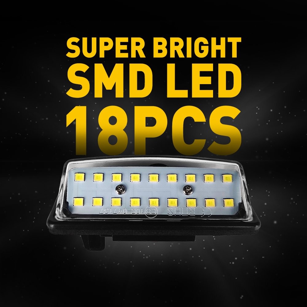18-SMD LED White License Plate Light Housing SET For Nissan Altima/Sentra/Maxima