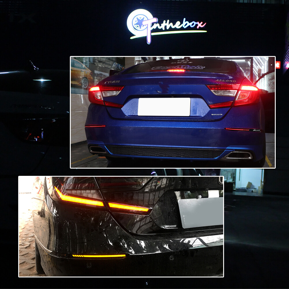 Smoke LED Rear Bumper Reflector Lights for 10th Gen Honda Accord 2018-2022 Lamps