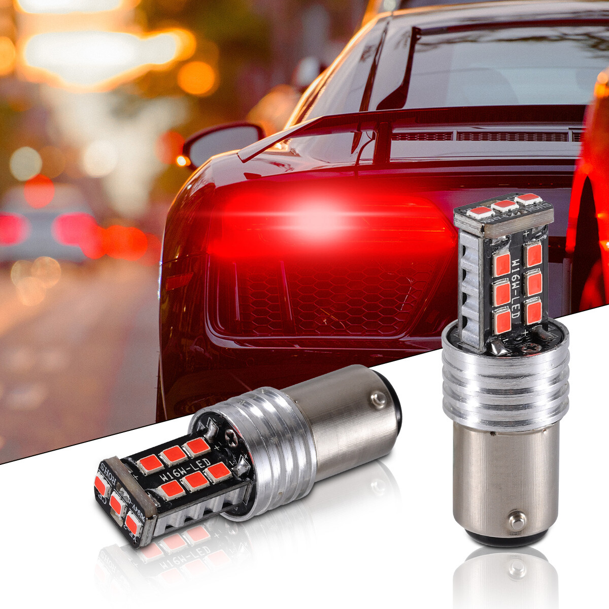 4PCS 1157 LED Brake Light Safety Brake Stop Tail Parking Light Bulbs Lamp Red 3W