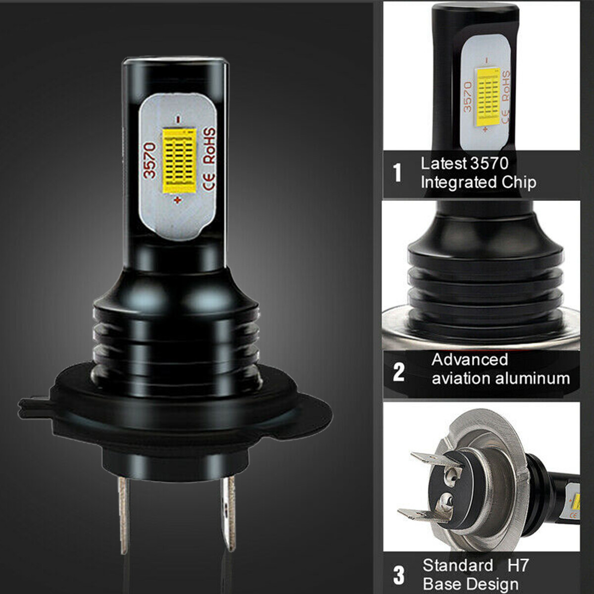 For Yamaha YZF-R6 2003-2015 YZF-R1 06-2016 – 2x Bright H7 LED Headlight Bulbs