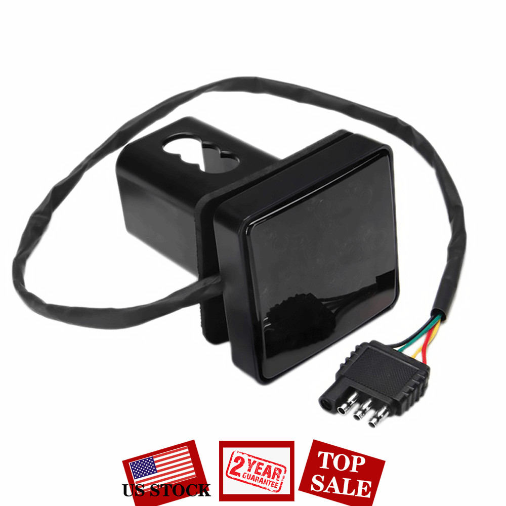 2“ Trailer Truck Hitch Towing Receiver Cover Smoked Lens 15 LED Brake Light EOH