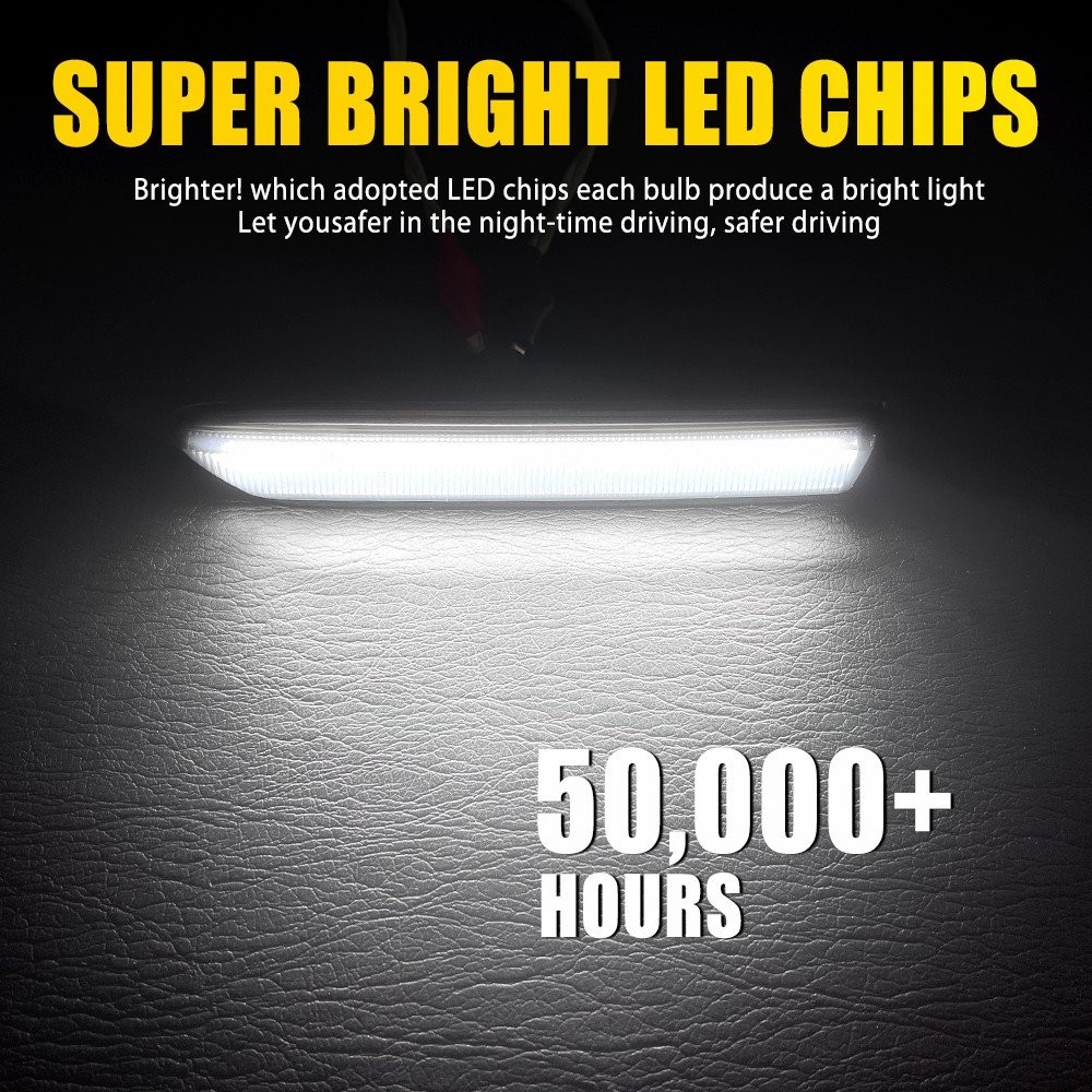2pcs Smoked Lens White Fender LED Front Side Lights Marker For 2004-08 TL Acura
