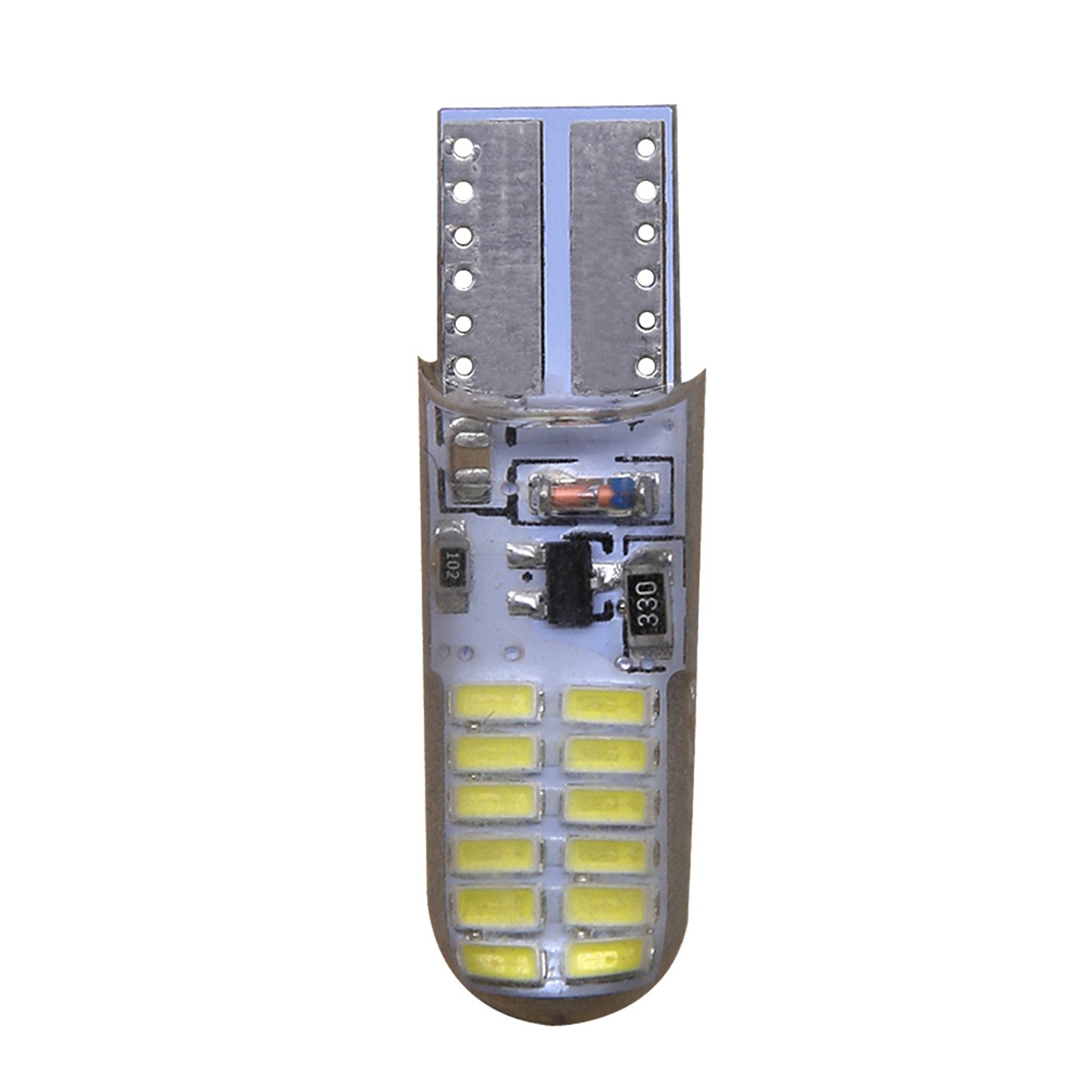 WHITE T10 194 168 LED Strobe Flash Dilicon Gel Light 24LED Bright Light Bulb