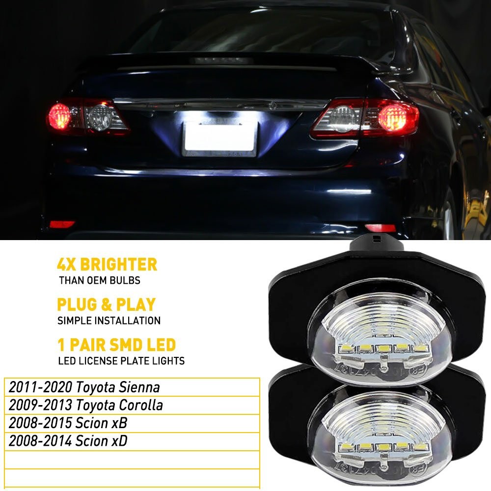 LED License Plate Light Super Lamp Bright For Toyota Sienna Corolla Scion XB XD