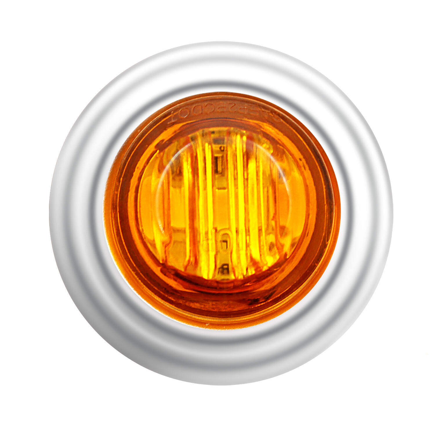 50X 12V-24V Amber 3/4″ Round Side LED Marker Bullet Chrome Stainless Bezel Light