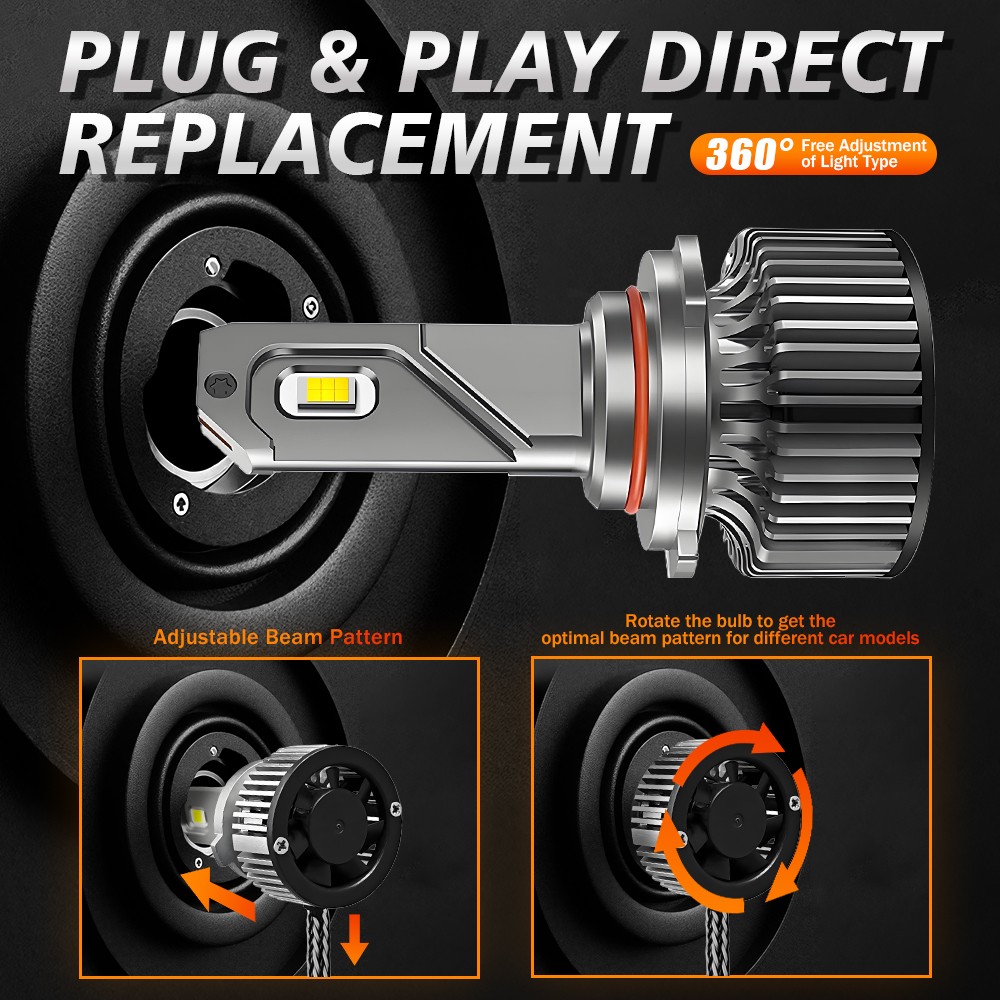 6x LED Headlight Bulb Hi/Lo Beam Fog Light 20000Lm For Dodge Charger 2011-2014