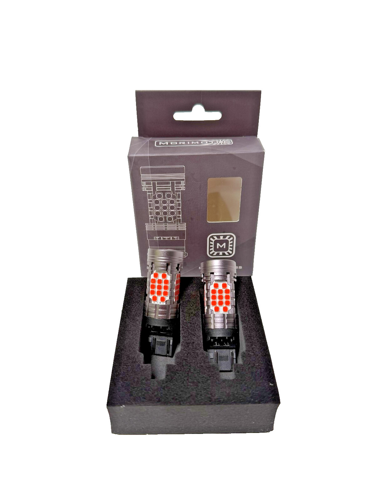 Morimoto 3156/3157: XB Red LED Bulbs Resistor-Free Tail/Turn Set LED407 Open Box
