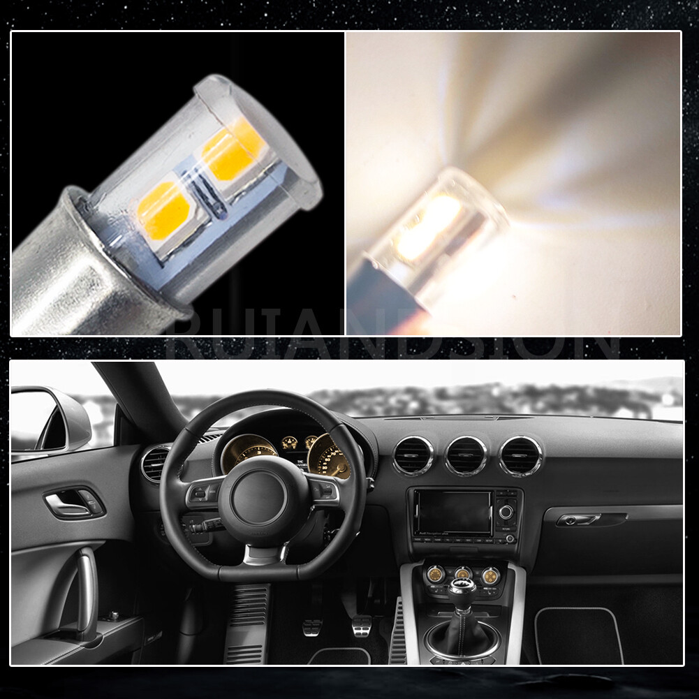 10pcs BA7S LED Car Warm White Dash Light Gauge Bulb Map Lamp 2835 4SMD 12V 200LM